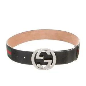 Gucci - Web Accent Leather Belt small Gucci Web Accent Leather Waist Belt - Blue Belts  main image 3